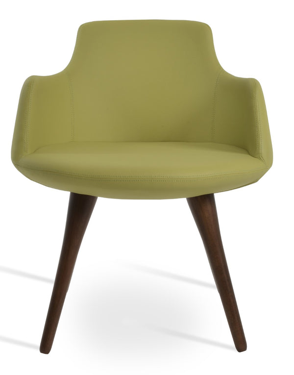 Soho Concept Dervish Wood Dining Armchair - Solid Beech, Soft Leatherette, 2-year Guarantee, Stylish Comfort Green,Walnut  Soho-concept-dining-chair-02344