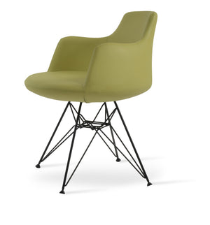 Soho Concept Dervish Tower Armchair - Stylish Soft White Leatherette Dining Chair With Gold Base Upgrade, 2-year Guarantee Green,Black  Soho-concept-dining-chair-02340
