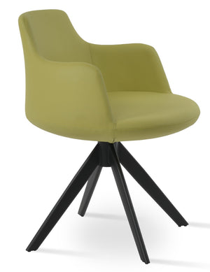 Soho Concept Dervish Sword Dining Armchair - Elegant Leatherette Chair With Memory Swivel & 2-year Guarantee Green,Black  Soho-concept-dining-chair-02339