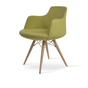 Soho Concept Dervish Elegant Dining Armchair In Soft Green Leatherette - 2-year Guarantee, Modern Comfort! Green,Natural  Soho-concept-dining-chair-02343