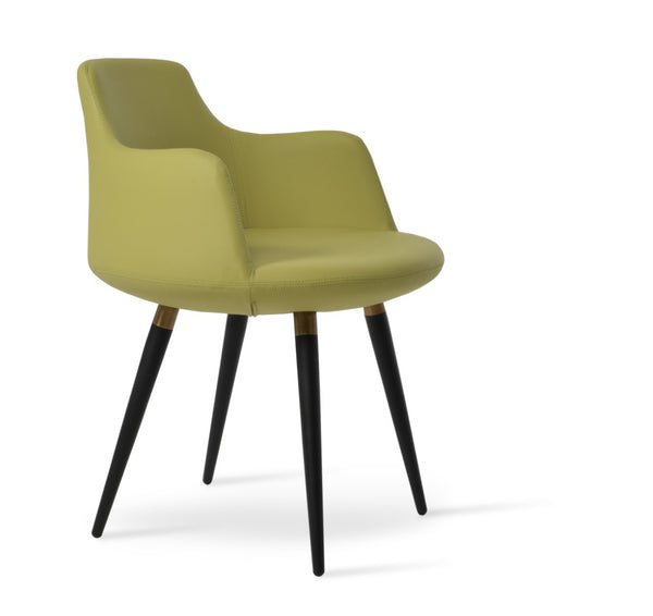 Soho Concept Dervish Ana Armchair Dining Chair - Stylish Leatherette Seat, Metal Legs, 2-year Guarantee & Durable Design Green,Black,Gold  Soho-concept-dining-chair-02341