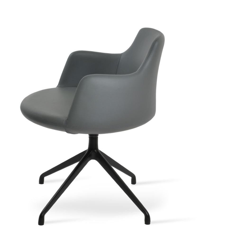 Soho Concept Dervish Stylish Spider Swivel Armchair Dining Chair With 2-year Guarantee - Soft Leatherette Comfort Black,Orange  Soho-concept-dining-chair-02452