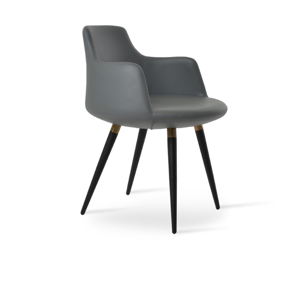 Soho Concept Dervish Ana Armchair Dining Chair - Stylish Leatherette Seat, Metal Legs, 2-year Guarantee & Durable Design Grey,Black,Gold  Soho-concept-dining-chair-02346