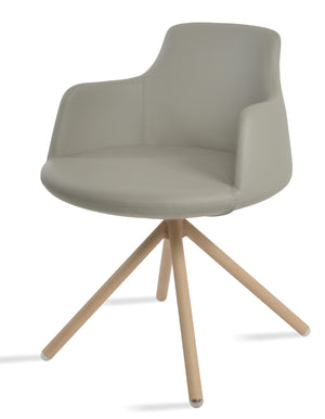 Soho Concept Dervish Stick Swivel Armchair - Stylish Leatherette Dining Chair With 2-year Guarantee In Light Grey Light Grey,Natural Steel Tube Soho-concept-dining-chair-02351