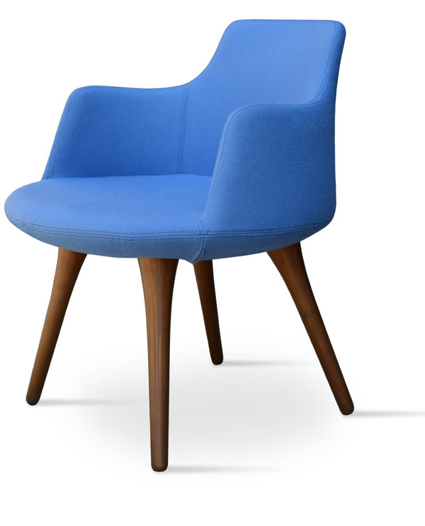 Soho Concept Dervish Wood Dining Armchair In Camira Blazer Wool - Durable, Stylish, 10-year Guarantee, 350 Lb Capacity   Soho-concept-dining-chair-02362