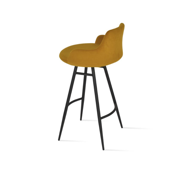 Soho Concept Dervish Galata Barstools & Counterstools - Stylish Upholstery, 10-year Guarantee, Made In Turkiye! Black Steel Tubular Legs Soho-concept-dining-chair-07877