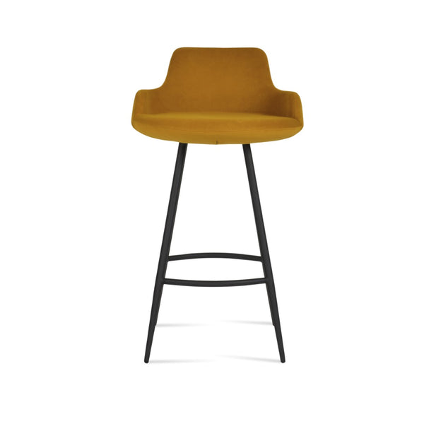 Soho Concept Dervish Galata Barstools & Counterstools - Stylish Upholstery, 10-year Guarantee, Made In Turkiye! Black Steel Tubular Legs Soho-concept-dining-chair-06685