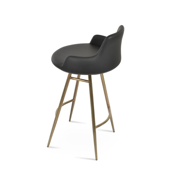 Soho Concept Dervish Galata Barstools & Counterstools - Soft Leatherette, Sturdy Steel Legs, 2-year Guarantee! Brass,Black Steel Tubular Legs Soho-concept-dining-chair-06686