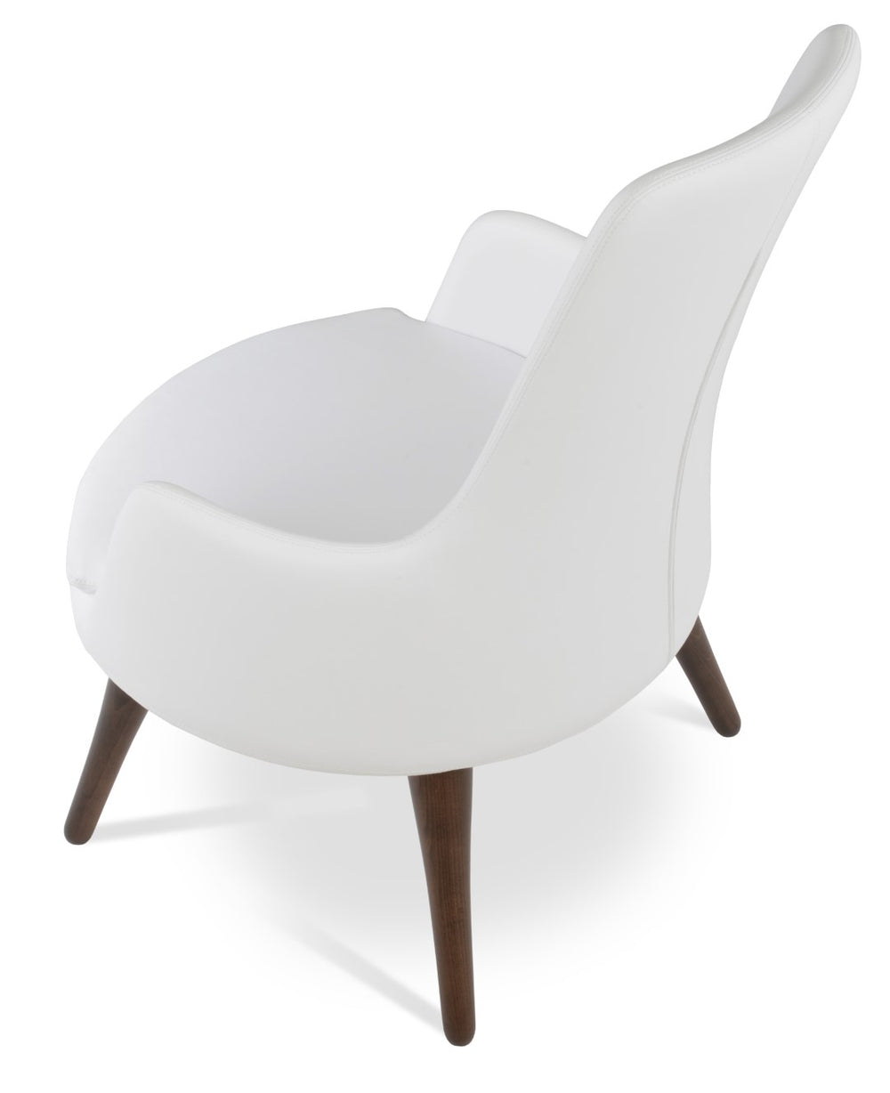 Soho Concept Dervish Lounge High Back Chair - Solid Wood, Soft Leatherette Upholstery, 2-year Warranty, Stylish Comfort Walnut,White  Soho-concept-dining-chair-13030