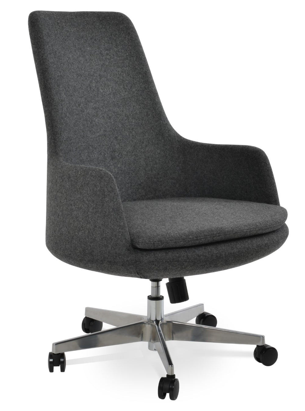 Soho Concept Dervish Arm Office Chair In Dark Grey - Premium Wool Fabrics, 10-year Guarantee, Stylish Comfort Dark Grey  Soho-concept-dining-chair-11766