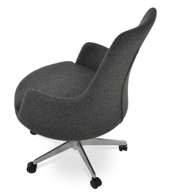 Soho Concept Dervish Arm Black & Light Grey Blazer - Durable 10-year Guarantee With Synergy Boucle Wool Fabric Dark Grey  Soho-concept-dining-chair-11743