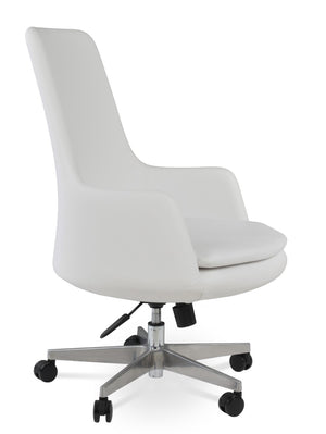 Soho Concept Dervish Arm (Ppm-fr) - Premium Leatherette Design With 2-year Warranty In Soft Black Finish White  Soho-concept-dining-chair-11742