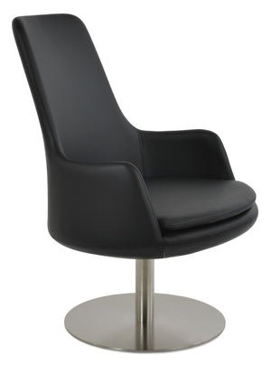 Soho Concept Dervish Lounge High Back Swivel Chair - Soft Black Ppm-fr Leatherette, 2-year Guarantee, Modern Comfort Black  Soho-concept-dining-chair-13028