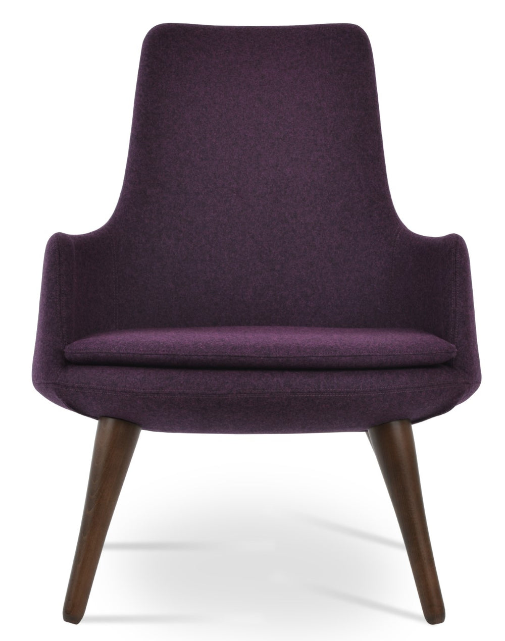 Soho Concept Dervish Lounge Chairs: Elegant High Back Design, Durable Wool Fabrics & 10-year Guarantee, Walnut Finish Walnut  Soho-concept-dining-chair-13024