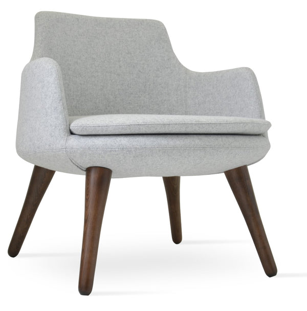 Soho Concept Dervish Lounge Premium Wool Fabric Chair - 10-year Guarantee, Stylish Silver & Walnut Finish Walnut,Silver  Soho-concept-dining-chair-13046
