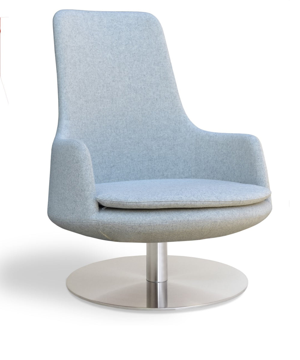 Soho Concept Dervish Lounge High Back Swivel Chair In Boucle, Velvet, Nubuck & Camira - 10-year Guarantee! Silver  Soho-concept-dining-chair-13039