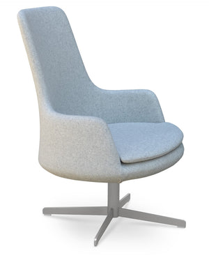 Soho Concept Dervish Lounge Premium Wool Fabric Chair - 10-year Guarantee, Stylish Silver & Walnut Finish Silver,Walnut  Soho-concept-dining-chair-13040