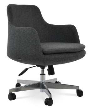 Soho Concept Dervish Arm Black & Light Grey Blazer - Durable 10-year Guarantee With Synergy Boucle Wool Fabric Dark Grey  Soho-concept-dining-chair-11745