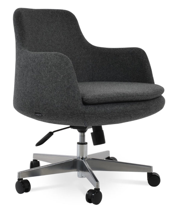 Soho Concept Dervish Arm Black & Light Grey Blazer - Durable 10-year Guarantee With Synergy Boucle Wool Fabric Dark Grey  Soho-concept-dining-chair-11745