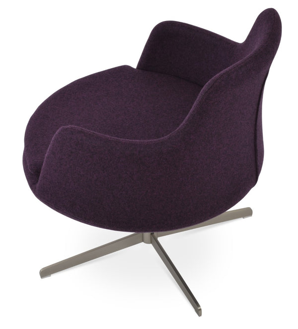 Soho Concept Dervish Lounge Armchair With 4-star Base, Luxurious Wool Fabric, 10-year Guarantee & Sleek Design Star Base  Matt Brushed Nickel  Soho-concept-dining-chair-13057