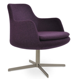 Soho Concept Dervish Lounge Armchair With 4-star Base, Luxurious Wool Fabric, 10-year Guarantee & Sleek Design Star Base  Matt Brushed Nickel  Soho-concept-dining-chair-13056
