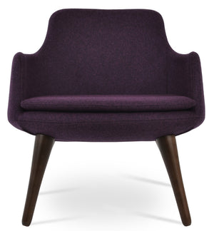 Soho Concept Dervish Lounge Premium Wool Fabric Chair - 10-year Guarantee, Stylish Silver & Walnut Finish Walnut  Soho-concept-dining-chair-13055