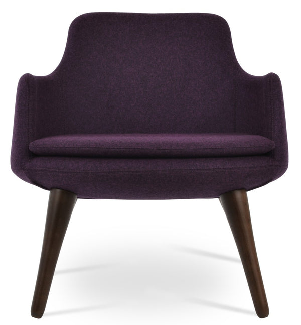 Soho Concept Dervish Lounge Premium Wool Fabric Chair - 10-year Guarantee, Stylish Silver & Walnut Finish Walnut  Soho-concept-dining-chair-13055