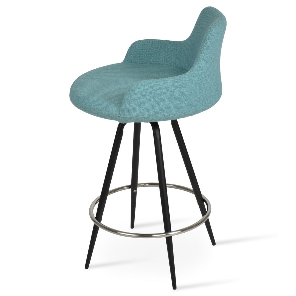 Soho Concept Dervish Max Barstools & Counterstools – Luxurious Boucle Fabric, 10-year Guarantee, Stylish & Durable Black,Green Steel Tubular Legs Black ,S.Steel ,Walnut Finish Soho-concept-dining-chair-07881