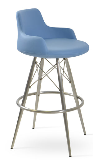 Soho Concept Dervish Mw Barstools & Counterstools – Stylish Comfort, 2-year Guarantee, Durable Ppm Leatherette, 350 Lbs Capacity Blue  Soho-concept-dining-chair-07905