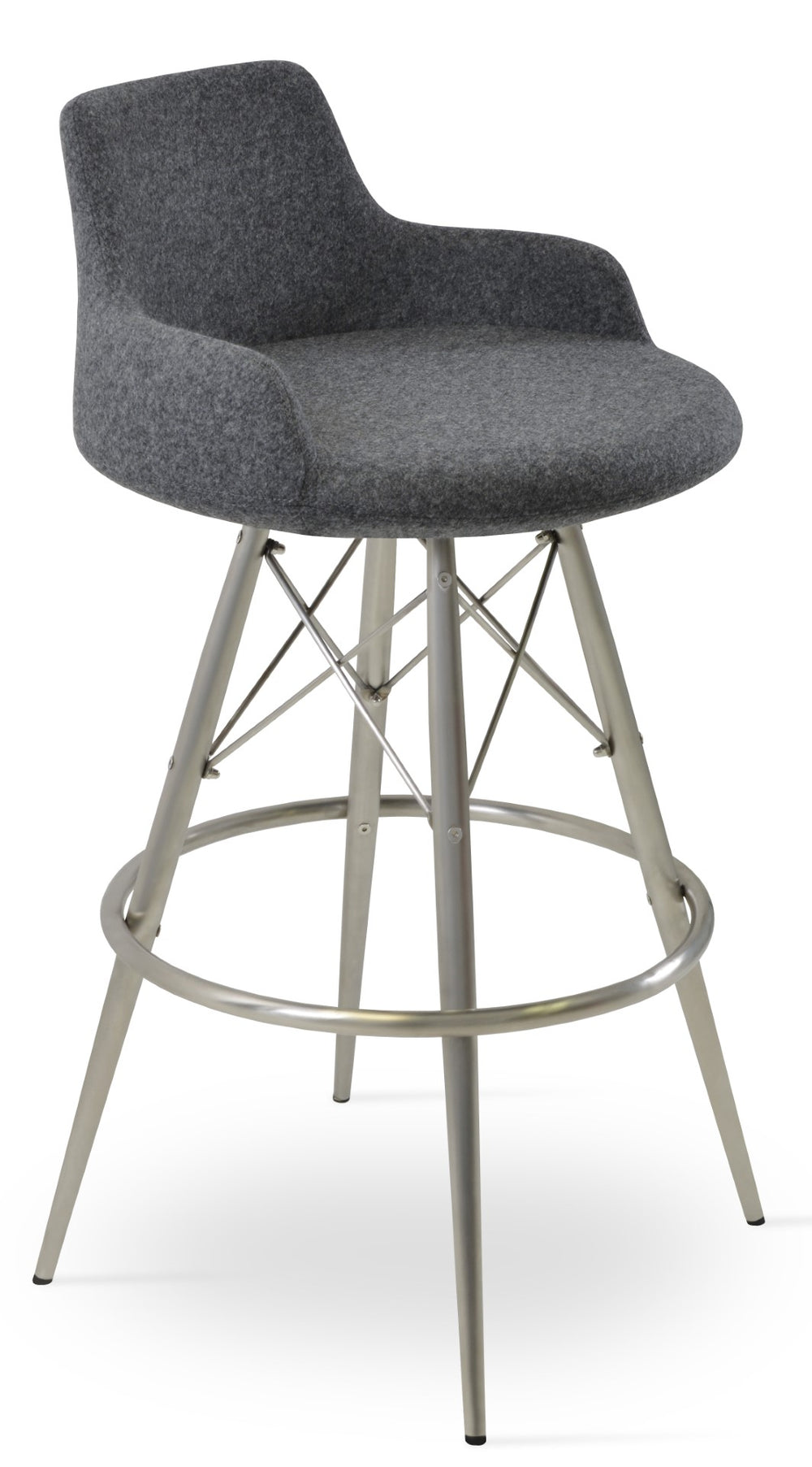 Soho Concept Dervish Mw Barstools & Counterstools - Stylish Camira Blazer Wool, 10-year Guarantee, Unique Options Dark Grey  Soho-concept-dining-chair-07906