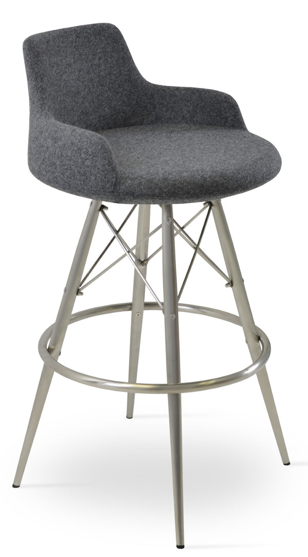Soho Concept Dervish Mw Barstools & Counterstools - Stylish Camira Blazer Wool, 10-year Guarantee, Unique Options Dark Grey  Soho-concept-dining-chair-07906
