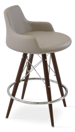 Soho Concept Dervish Mw Barstools & Counterstools – Stylish Comfort, 2-year Guarantee, Durable Ppm Leatherette, 350 Lbs Capacity Walnut  Soho-concept-dining-chair-07907