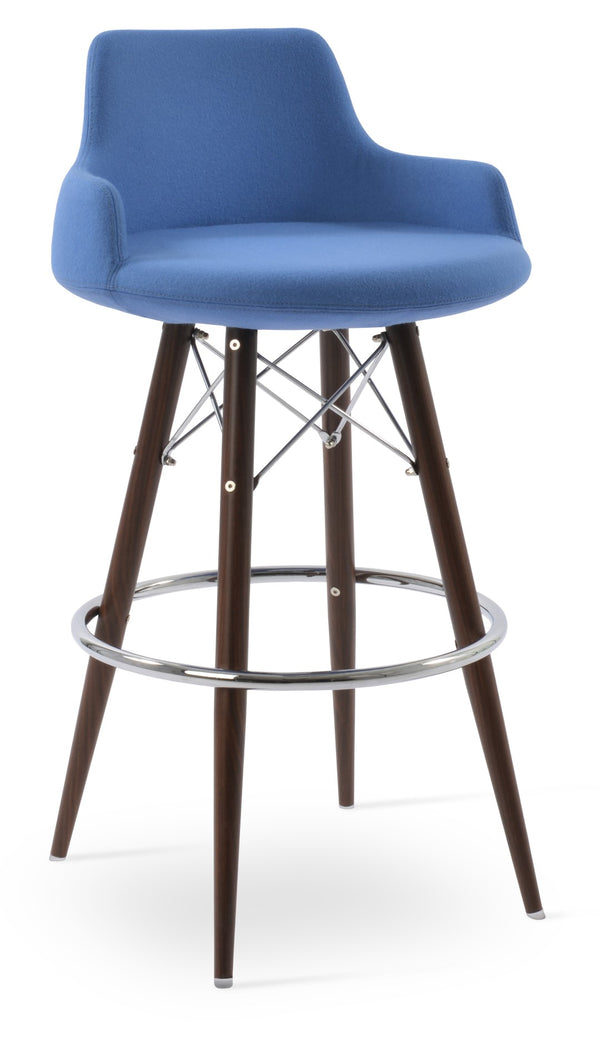 Soho Concept Dervish Mw Bar And Counter Stools In Camira Blazer Wool - 10-year Guarantee, Stylish Comfort! Walnut  Soho-concept-dining-chair-07894