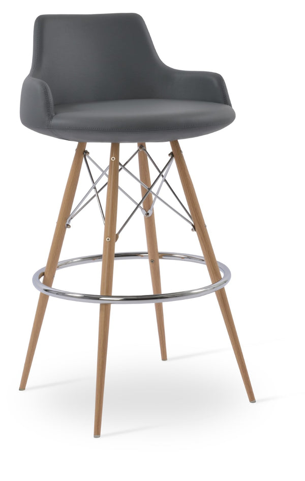 Soho Concept Dervish Mw Barstools & Counterstools – Stylish Comfort, 2-year Guarantee, Durable Ppm Leatherette, 350 Lbs Capacity Natural,Grey  Soho-concept-dining-chair-07887
