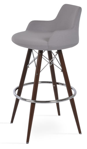 Soho Concept Dervish Mw Counter Stools - Elegant Boucle, Velvet & Nubuck Fabrics With 10-year Guarantee & Style Walnut,Light Grey  Soho-concept-dining-chair-07889