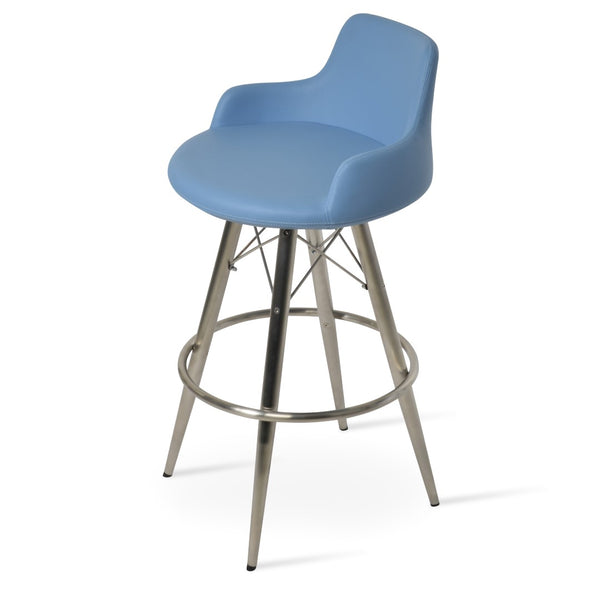 Soho Concept Dervish Mw Barstools & Counterstools – Stylish Comfort, 2-year Guarantee, Durable Ppm Leatherette, 350 Lbs Capacity Blue  Soho-concept-dining-chair-07885