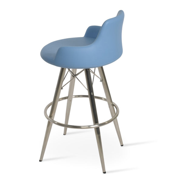 Soho Concept Dervish Mw Barstools & Counterstools – Stylish Comfort, 2-year Guarantee, Durable Ppm Leatherette, 350 Lbs Capacity Blue  Soho-concept-dining-chair-06688