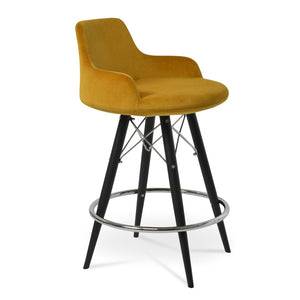 Soho Concept Dervish Stylish Barstools & Counterstools In Boucle, Velvet, Nubuck - 10-year Guarantee & Swivel! Black  Soho-concept-dining-chair-07895