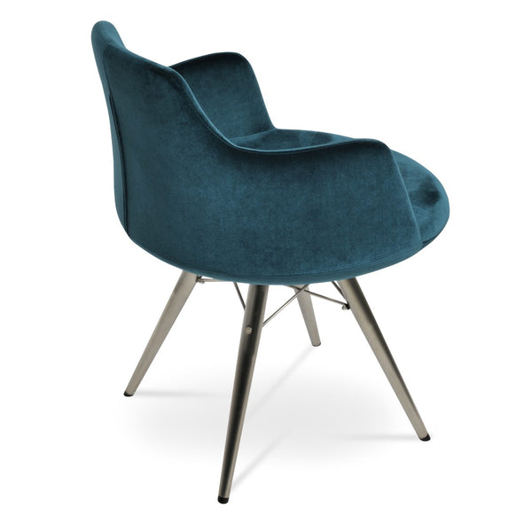 Soho Concept Dervish Mw Dining Armchair - Luxurious Boucle, Velvet & Nubuck Fabrics With 10-year Guarantee Silver Green  Soho-concept-dining-chair-02384