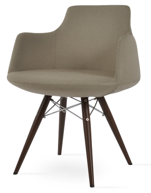 Soho Concept Dervish Mw Dining Armchair - Luxurious Boucle, Velvet & Nubuck Fabrics With 10-year Guarantee Silver Walnut,Beige  Soho-concept-dining-chair-02392