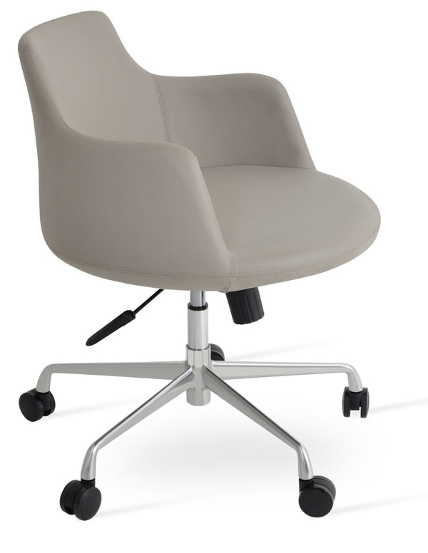 Soho Concept Dervish Arm Office Chair - Stylish Leatherette Comfort With 2-year Guarantee In Soft Bone Finish Bone  Soho-concept-dining-chair-11763