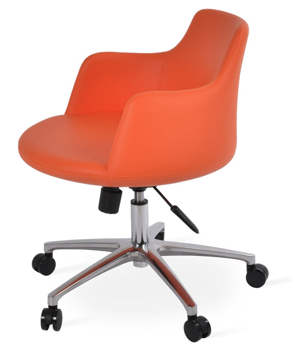 Soho Concept Dervish Lounge Chair – Premium Leatherette, Soft Orange, 2-year Warranty For Ultimate Comfort! Orange  Soho-concept-dining-chair-11764