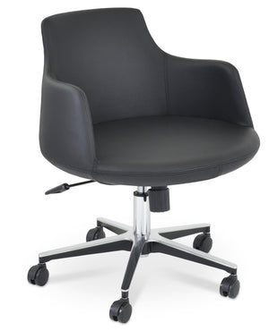 Soho Concept Dervish Arm (Ppm-fr) - Premium Leatherette Design With 2-year Warranty In Soft Black Finish Black  Soho-concept-dining-chair-11757