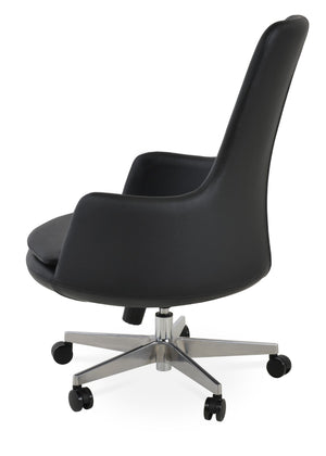 Soho Concept Dervish Arm (Ppm-fr) - Premium Leatherette Design With 2-year Warranty In Soft Black Finish Black  Soho-concept-dining-chair-11759