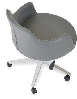 Soho Concept Dervish Ana Soft Grey Leatherette Lounge Chair - 2-year Guarantee For Ultimate Comfort & Style Grey  Soho-concept-dining-chair-11762