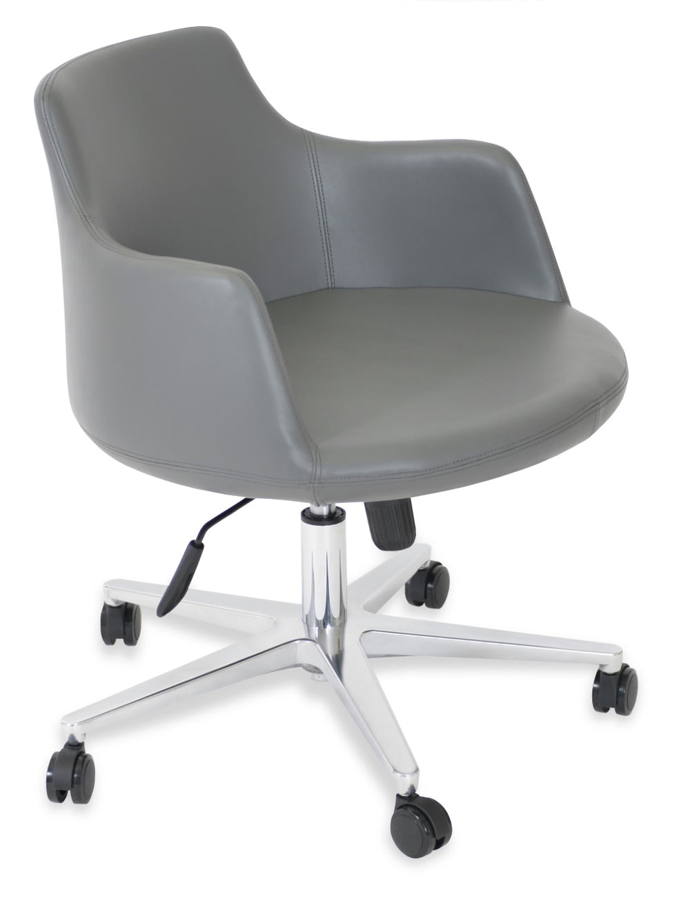 Soho Concept Dervish Ana Soft Grey Leatherette Lounge Chair - 2-year Guarantee For Ultimate Comfort & Style Grey  Soho-concept-dining-chair-11762