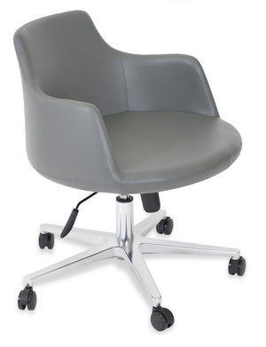 Soho Concept Dervish Ana Soft Grey Leatherette Lounge Chair - 2-year Guarantee For Ultimate Comfort & Style Grey  Soho-concept-dining-chair-12683