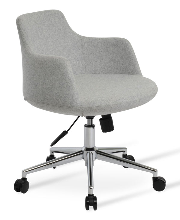 Soho Concept Dervish Arm Black & Light Grey Blazer - Durable 10-year Guarantee With Synergy Boucle Wool Fabric Chrome,Silver  Soho-concept-dining-chair-11751