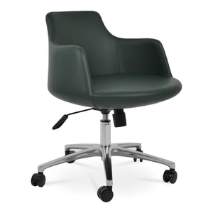 Soho Concept Dervish Arm - Eco-friendly Green With Camira Yoredale Boucle Fabric & 10-year Genuine Leather Guarantee! Green  Soho-concept-dining-chair-11746