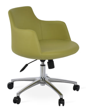 Soho Concept Dervish Arm (Ppm-fr) - Premium Leatherette Design With 2-year Warranty In Soft Black Finish Green  Soho-concept-dining-chair-11747